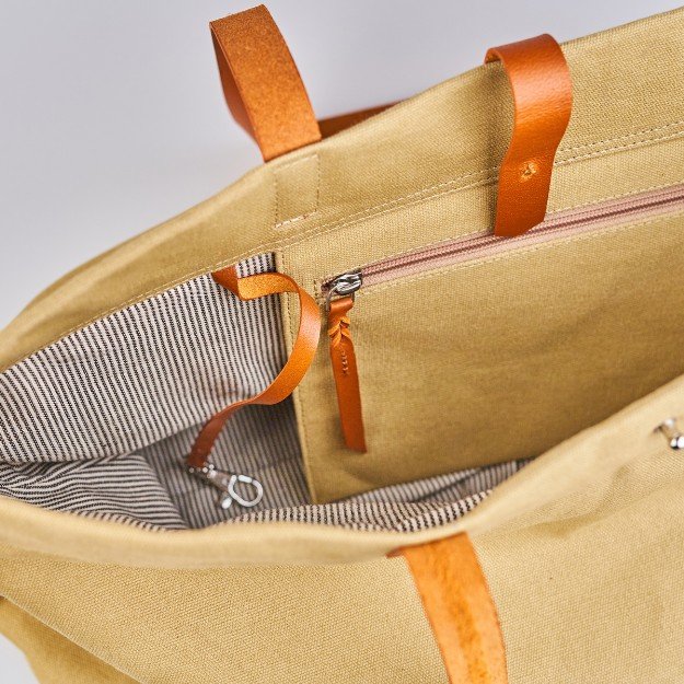 Upcycled Canvas & Leather Tote